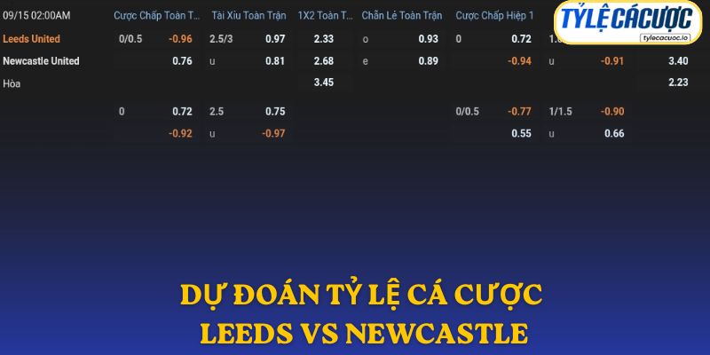 Soi kèo nhà cái Leeds vs Newcastle – dự đoán từ chuyên gia