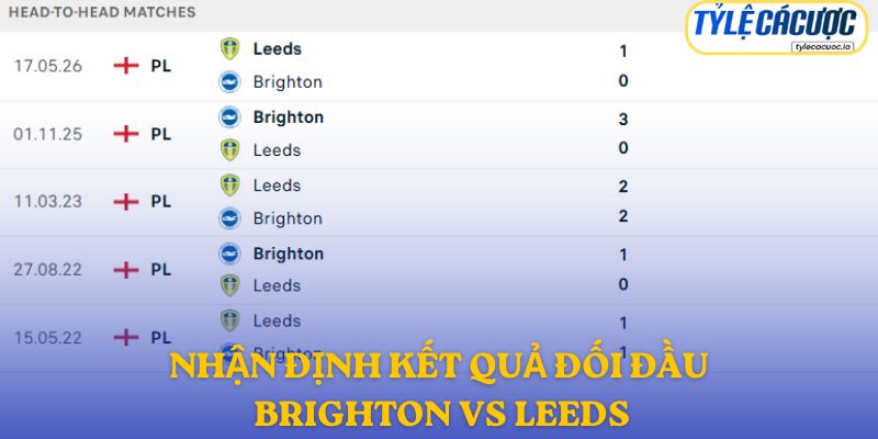 Nhận định đối đầu Brighton vs Leeds United